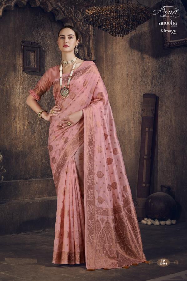 Aura Kimaya Vol 1 Fancy Wear Designer Silk Saree Collction